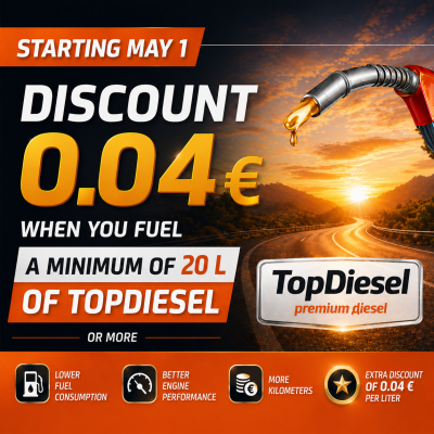 Save with every refill – €0.04 discount on TopDiesel